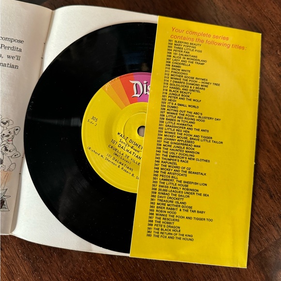 1982 Vintage Disneyland Walt Disney’s Story of 101 Dalmatians Book & Record - Picture 3 of 5